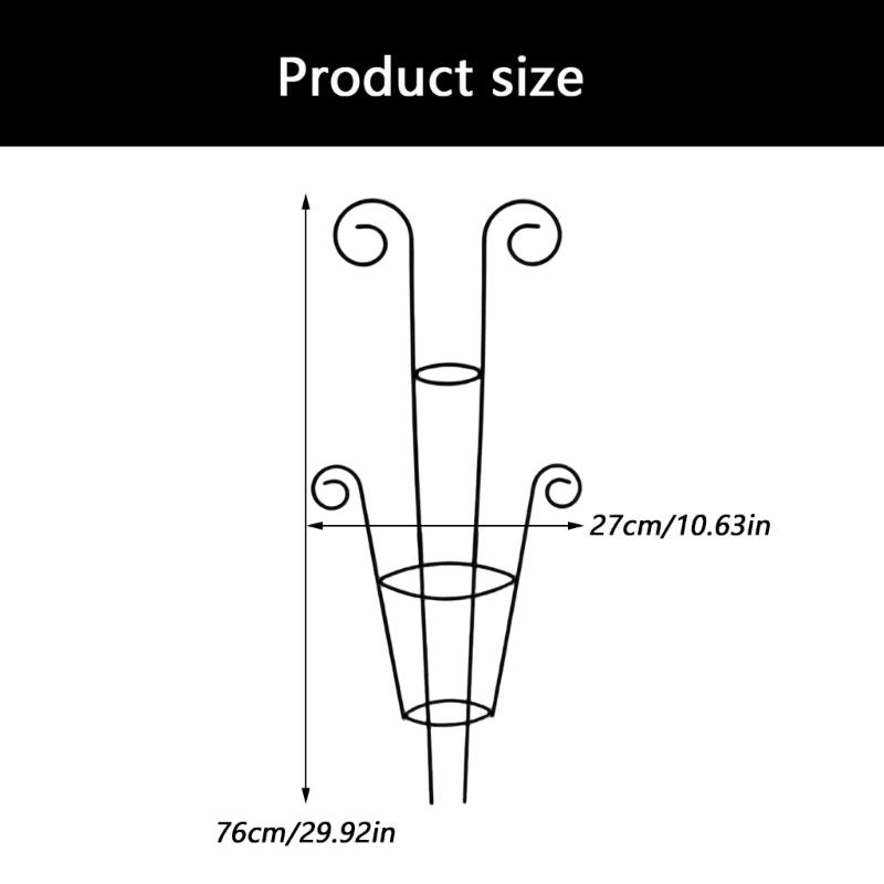Heavy Duty Metal Flower Trellis 76cm Tall Plant Support Frame Stand For Potted Plant Hanging Baskets Garden Decoration