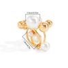 Trendy Metal Beaded Ball Pearl Rings For Women Unique Exaggerated Party Jewelry Gift Finger Accessories