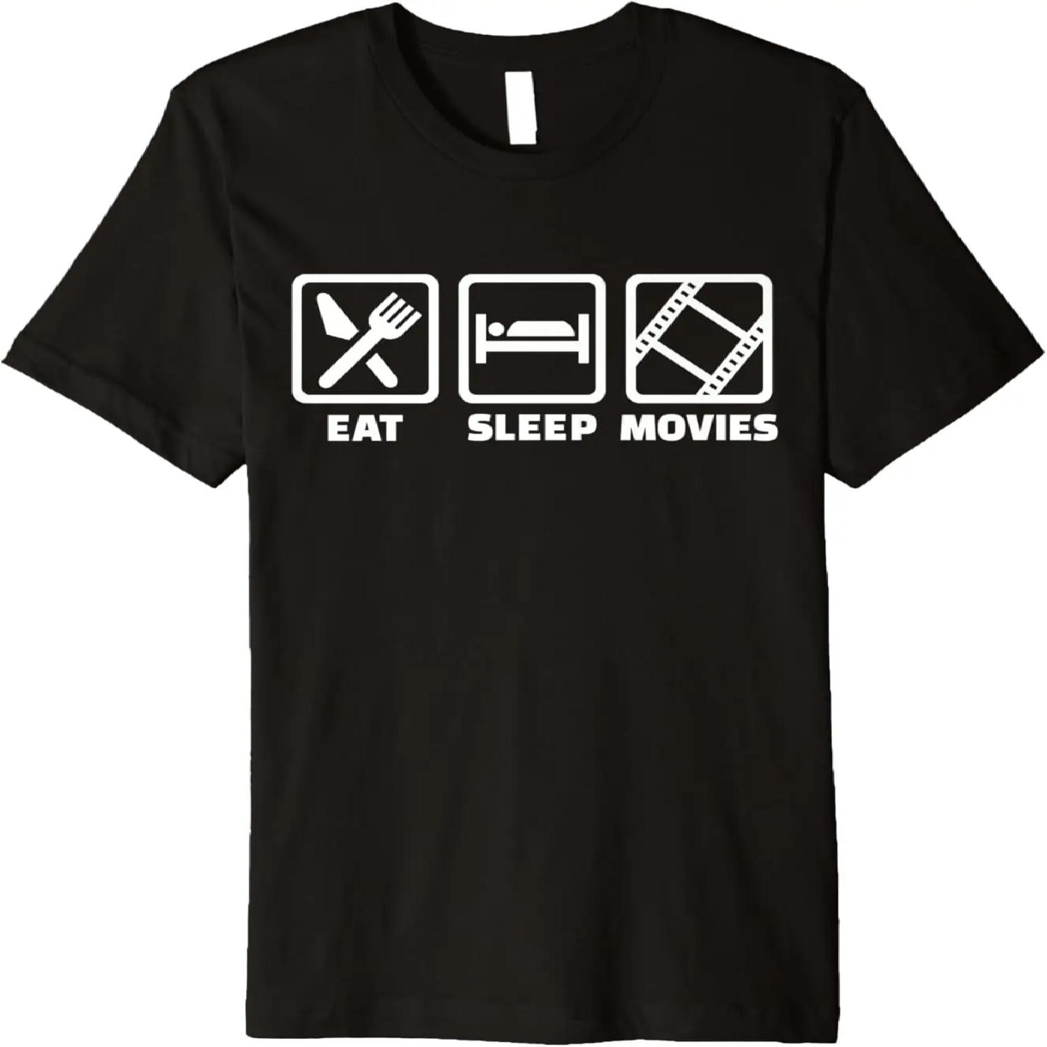 Eat sleep movies Premium T-Shirt XXXXXL разноцветный