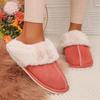 Fashion Fashion Faux Fur Warm Winter Slipper Shoes for Women Closed Toe Thicken Plush Slippers Woman Casual Home Couple Cotton Shoes