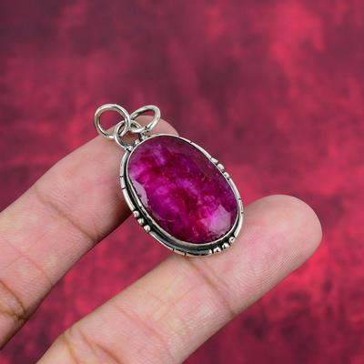 Přívěsek Ruby Zoisite Šperky z drahých kamenů, 925 masivního stříbra, ručně vyráběný přívěsek, nejnovější designové šperky