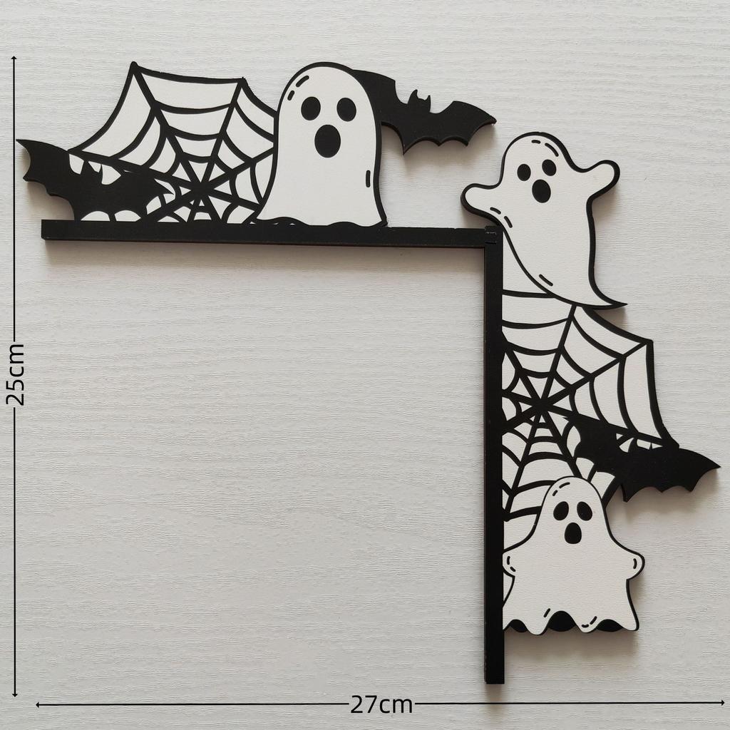 Halloween New Wooden Door Frame Decoration Door Corner Home Spider Bat Ghost Decoration Gothic Style Halloween Ornament