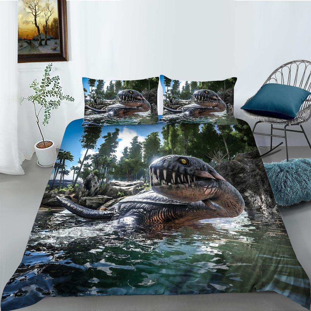 3D Dinosaur Digital Printing Comfortable Polyester Bedding Two Or Three-Piece Set