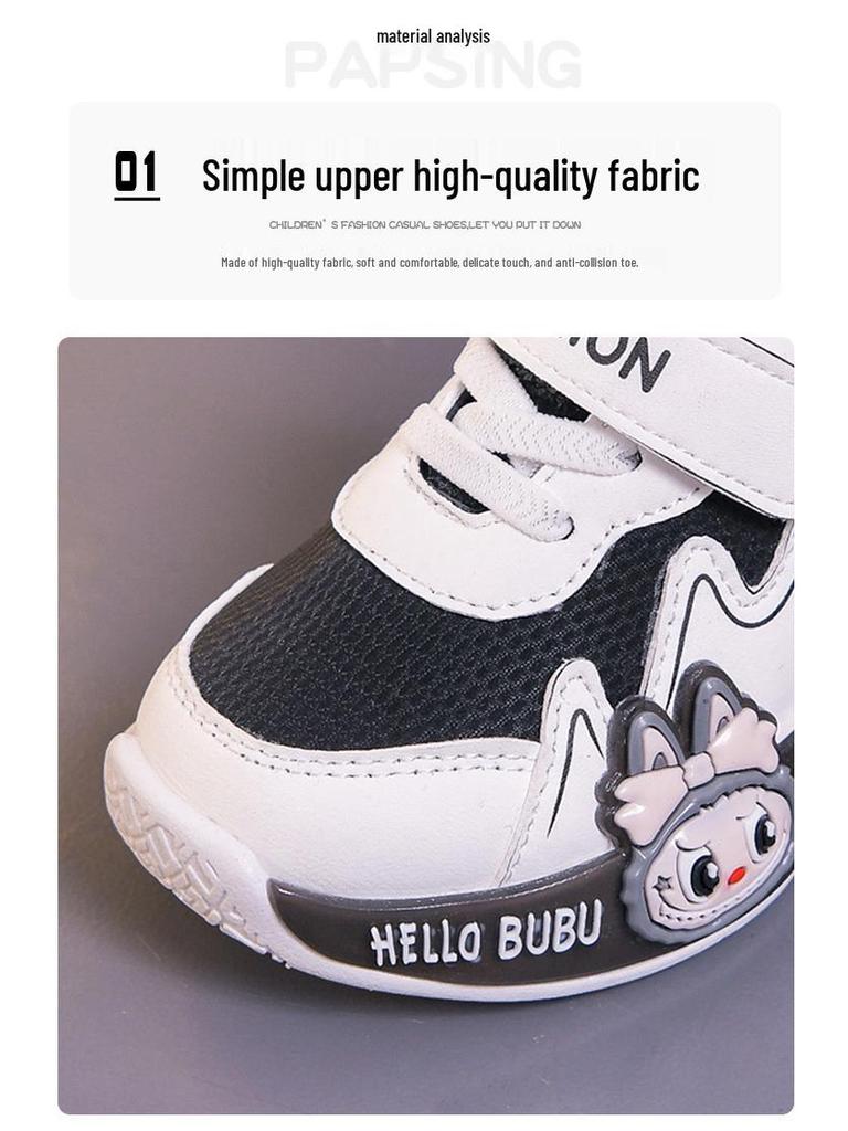 2025 Cartoon Toddler Sports Shoes: Korean-Style Leather Running & Casual Shoes for Boys, Spring/Autumn
