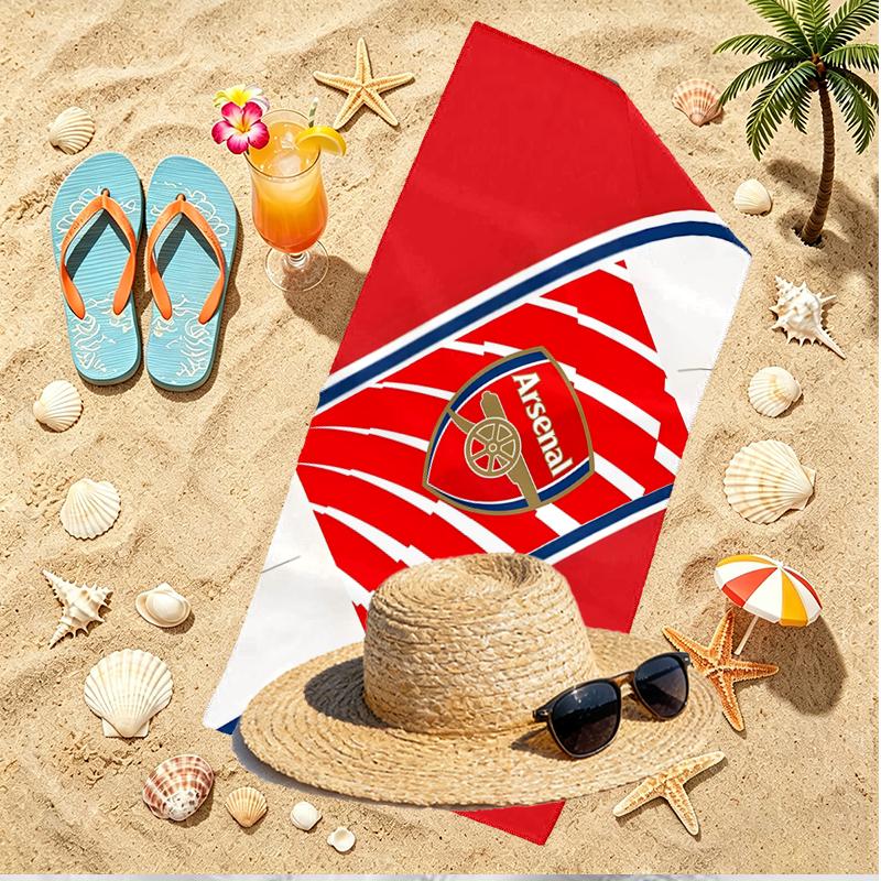 Football Team Print Beach Towel, Versatile Lightweight Absorbent Beach Towel for Pool Surf Yoga Bathroom, Perfect Birthday Holiday Gift