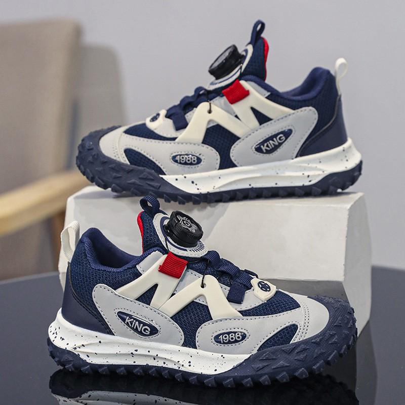 Youth style shoes Girls Soft Sole Chunky Sneakers Kids Winter Lightweight Breathable Toddler Running Shoes With Rotating Buckle
