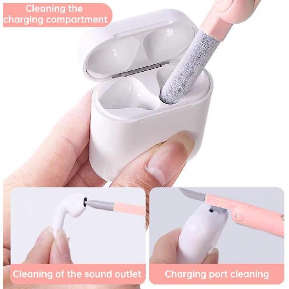 7 In 1 Laptop Cleaning Kit Keyboard Cleaner,Computer Screen Cleaning Brush Tool,Computer Cleaning Tools Kit Corner Gap Duster Keycap Puller(Pink)