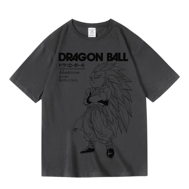 ZX Dragon Ball Anime Tenx Japanese Dragon Ball Cartoon Anime Retro Vintage Cotton Short Half Sleeve Tshirt for Men and Women 4XL
