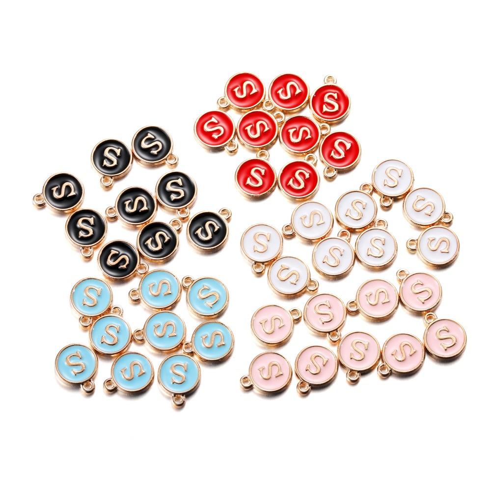 20Pcs 12*15mm A-Z Letter Charms Enamel Charms Alphabet Initial Letter Handmade Pendant for DIY Bracelet Necklace Jewelry Making
