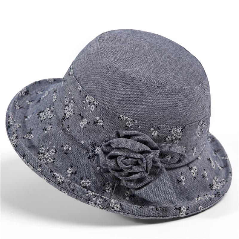 Middle-aged women's hats basin hats spring and autumn the elderly bucket hat casual cloth hat hat spring and summer