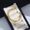 18K Gold Plated Twisted Opening Bangle Minimalist Metal Geometric Knot Bracelet for Women Girls Non Tarnish PVD Stainless Steel