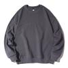 Herren Einfarbig Rundhals Baumwoll-Sweatshirt Jugend Lockerer Pullover Langarm-Oberteil