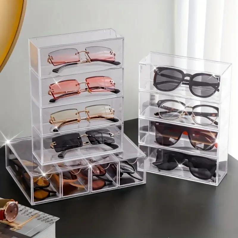 Glasses Storage Box Multi-Layer Desktop Drawer Storage Box Multi-Layer Display Stand Stationery Tape Storage Box