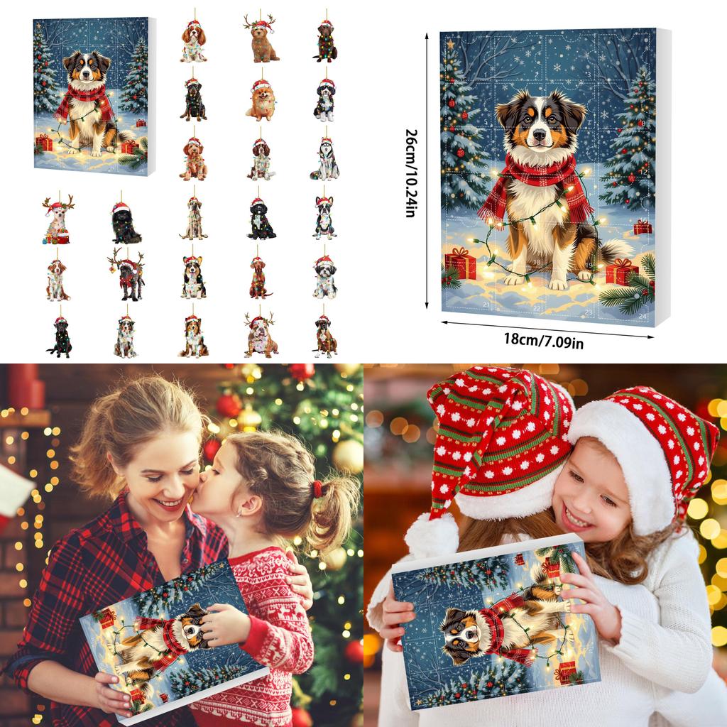 Christmas Pet Dog Seasonal Calendar With Acrylic Parts For Christmas Party Decorations