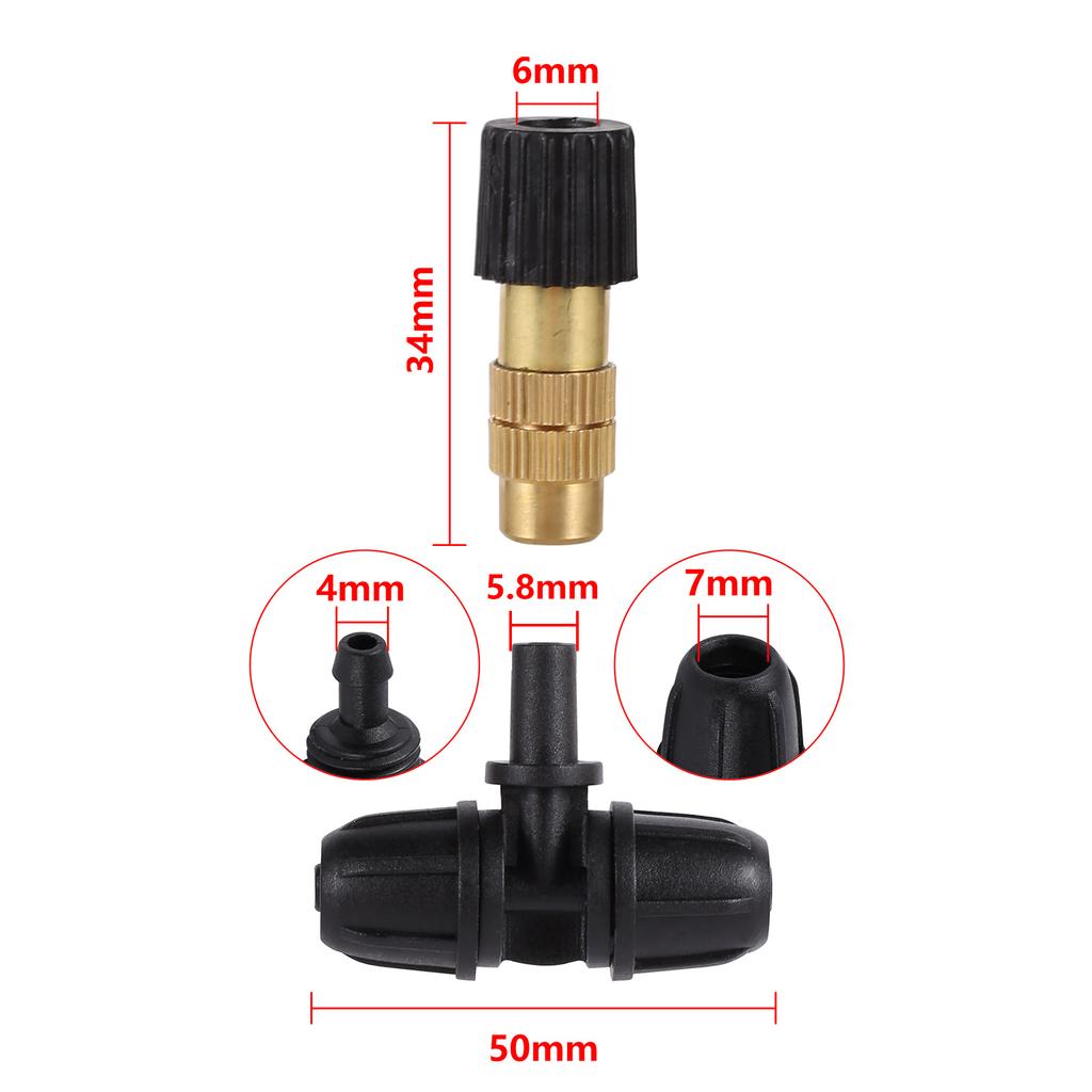 Misting Cooling System Sprayer Nozzle Adjustable Brass Atomizing Nozzle Humidify Watering Landscape For Garden Patio Greenhouse