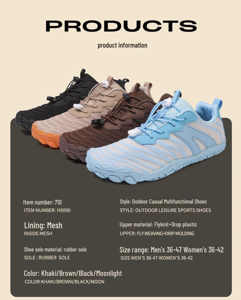 Autumn Five Finger Non-Slip Hiking Shoes - Breathable, Lightweight Climbing Footwear for Men & Women
