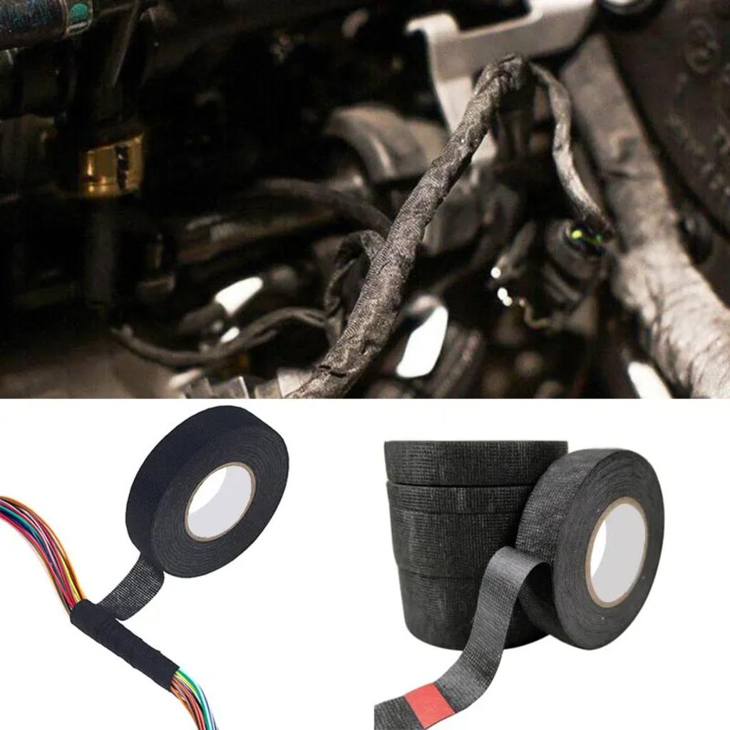 15m Black Fleece Tape High Temperature Auto Wiring Harness Tape Insulation Sound Insulation Shock Absorption Electrical Tape