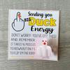 Middle Finger Duck Funny Duck Lucky Charm Gift with Encouraging Card Sending You Big