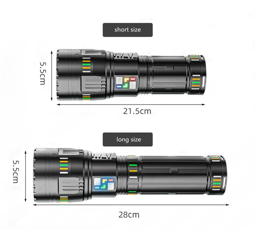 New Upgrade High Power Led Flashlights Super Bright Spotlight Tactical Flashlight Zoomable Outdoor Emergency Camping Torch