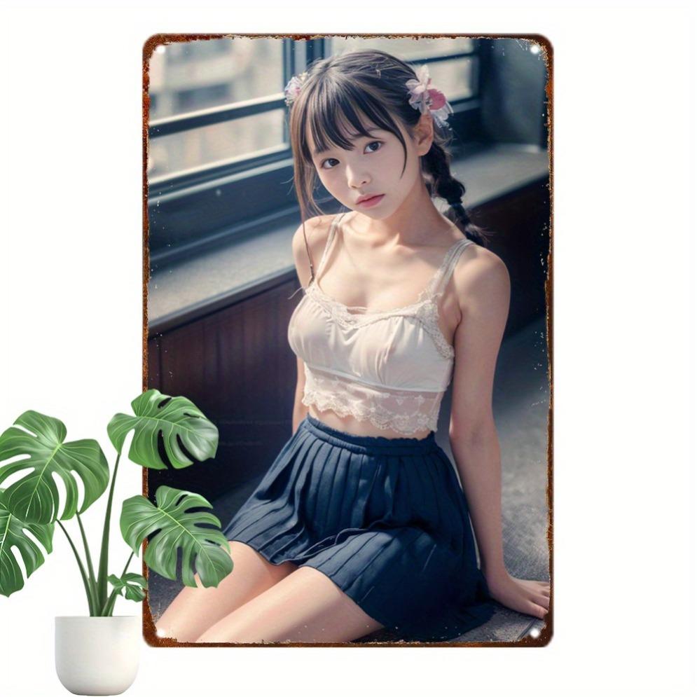 

Retro Anime Girl Metal Sign , Chibi Wall Art Decor for Home Room Garage Cafe, Unique Gift for Anime Lovers 20x30cm（7.8x11.8inch）