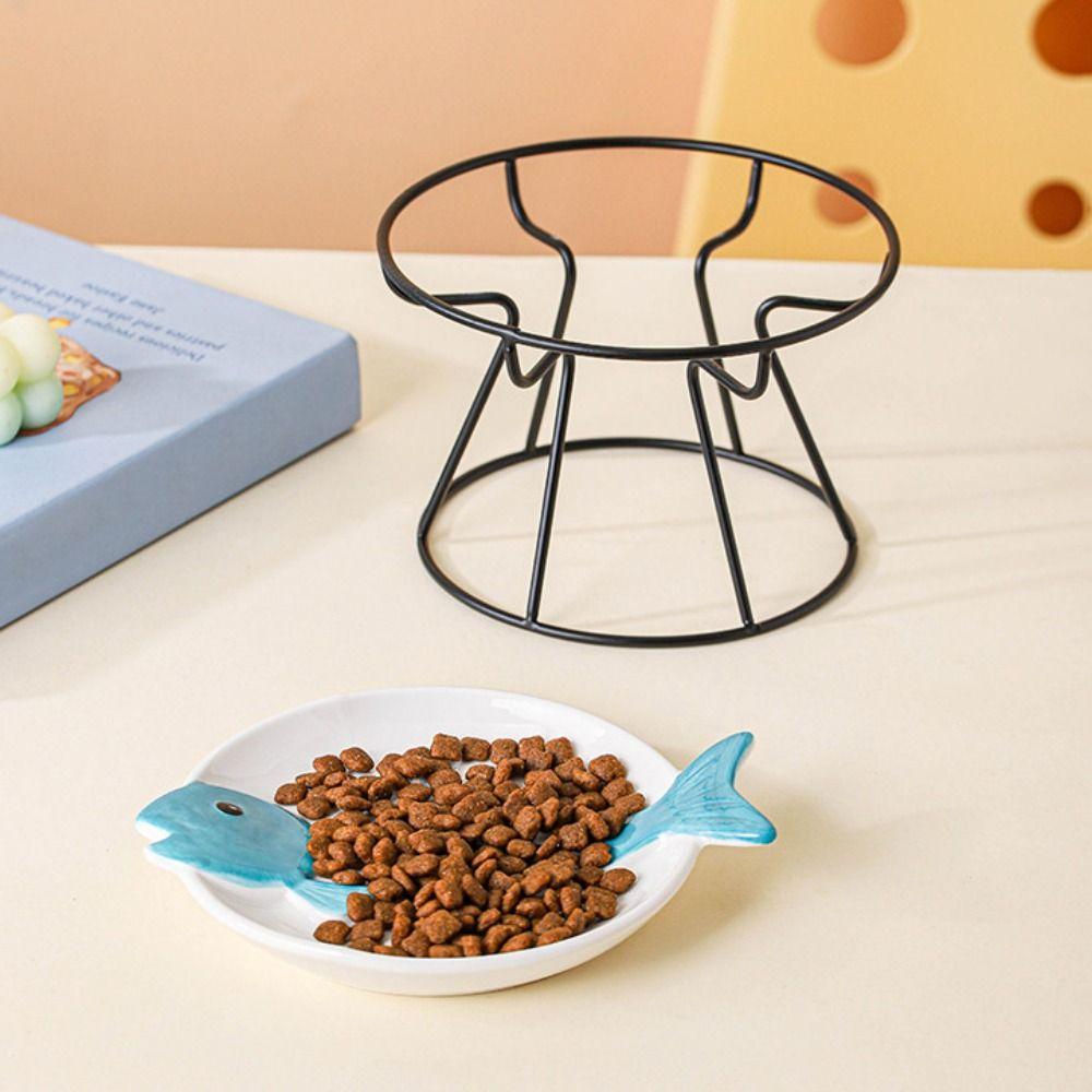 Ceramic Pet Food Water Bowl Cute Raised Pet Feeder Easy To Clean Pet Food Dispenser Pet Supplies