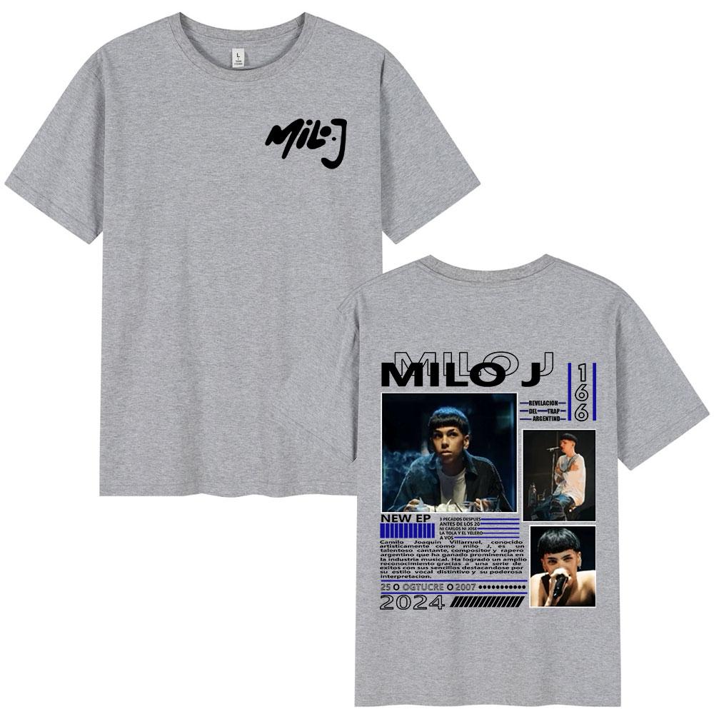 Rapper Milo J 166 Album Merch T Shirts Unisex Women Clothing Fashion Hip Hop Tshirt Cotton Casual Short Sleeve Tshirts Streetwear
