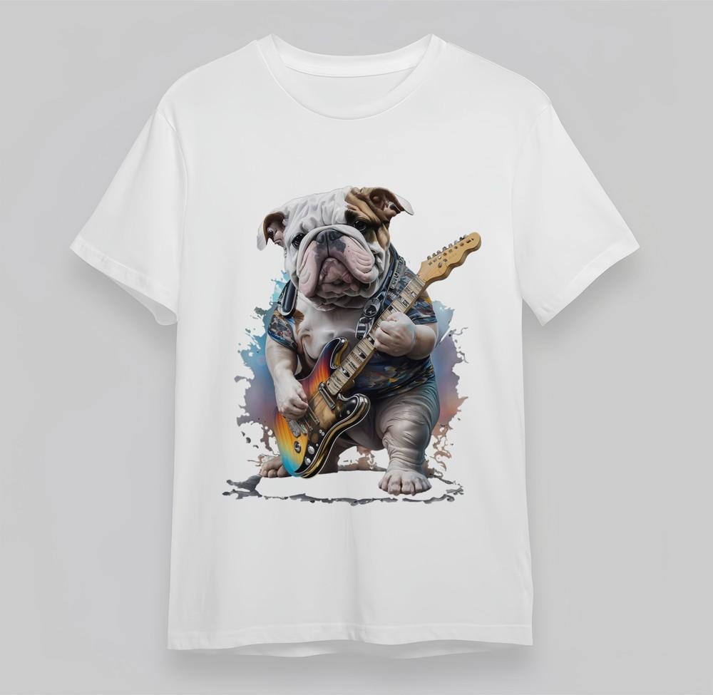 

Men s Retro Rocker Bulldog Tee Unisex White 100% Cotton Graphic Plus Size Tee 3XL