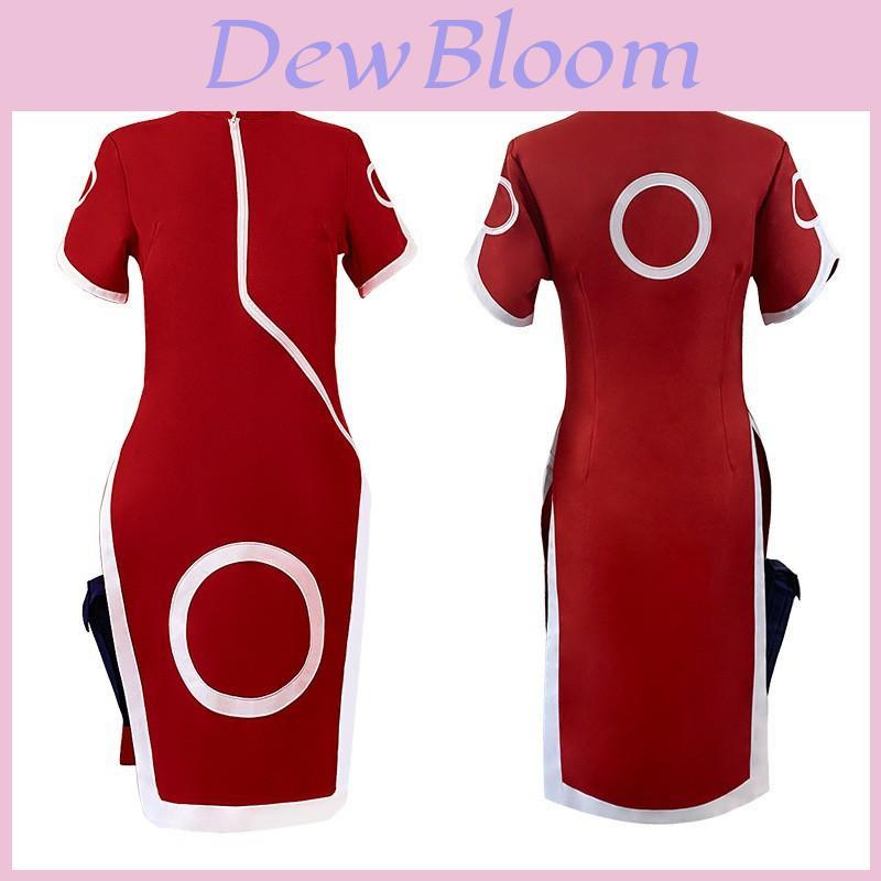 Costume Cosplay di Alta Qualità Haruno Sakura Unisex Abito Cheongsam Rosso Gioco di Ruolo Anime