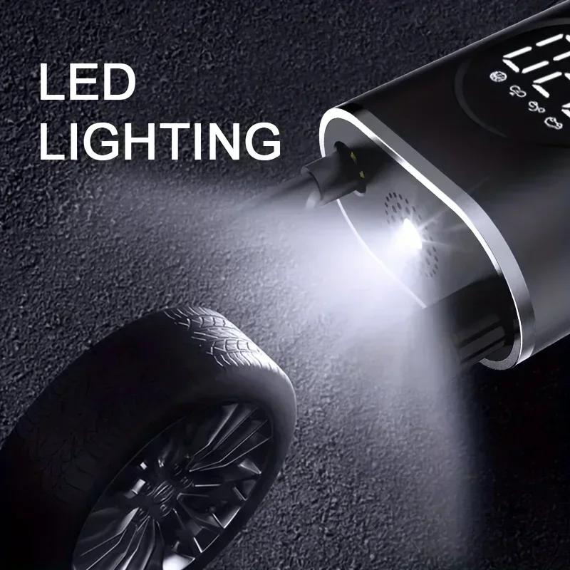 Car & Motorcycle Air Pump – Portable Mini Electric Tire Inflator with Wireless Digital Display (Handheld Ball Tire Pump)