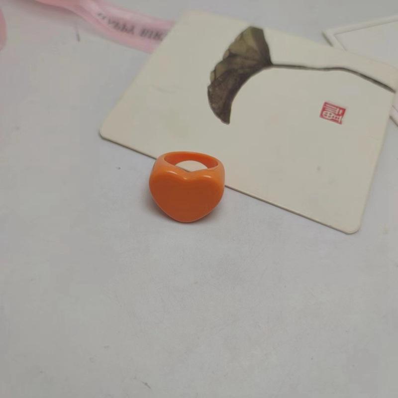Jewelry Heart Female Sticky Accessories Ring Fashion Exaggerated Cute Index Finger Ring Japanese and Korean Jewelry