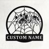 Customizable Spider Metal Wall Art Surname Personalized Durable Indoor Outdoor Kitchen Decor
