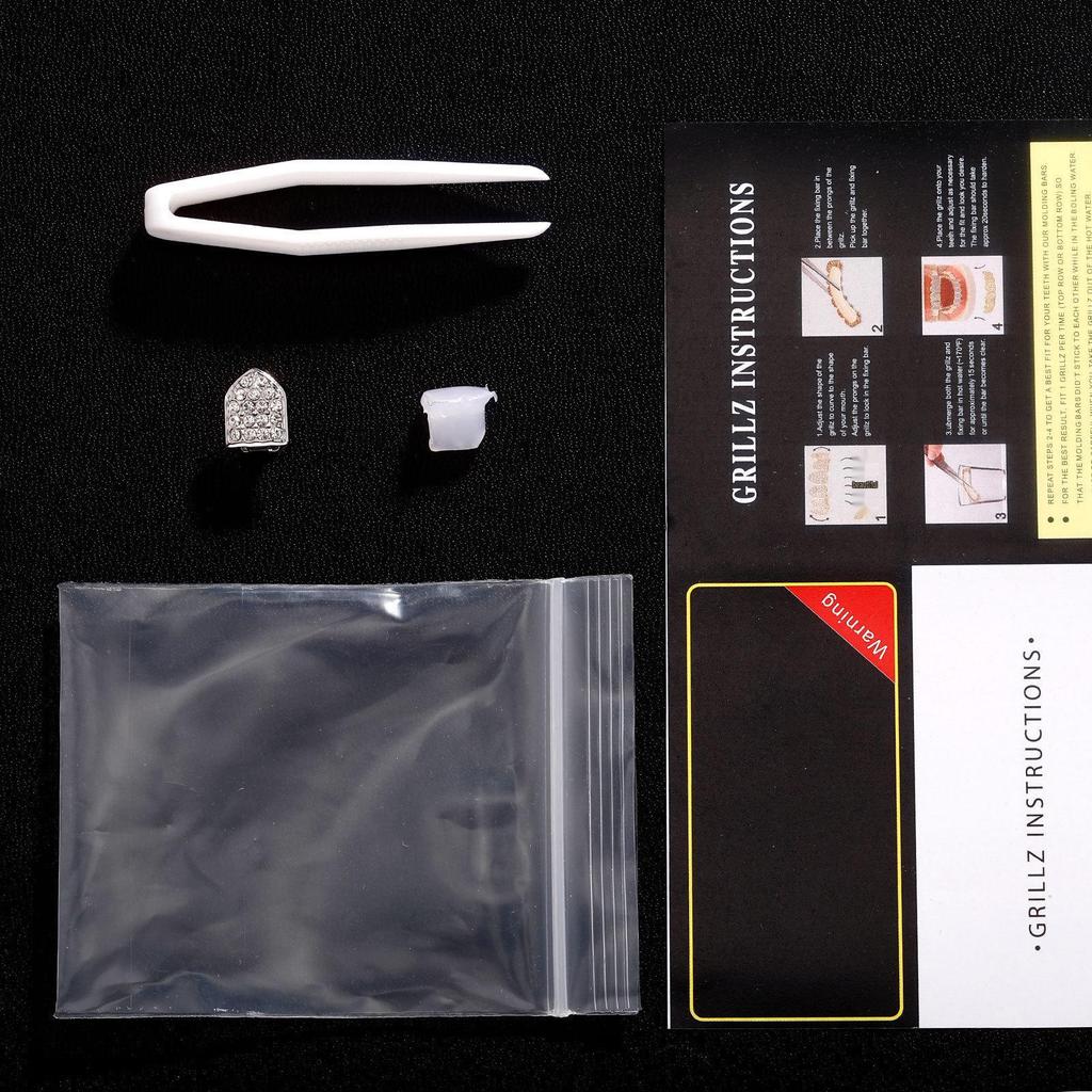 Hip-Hopowe Grillz: Zestaw na jeden/dwa zęby - Modny dodatek na Halloween i do klubu nocnego dla mężczyzn i kobiet.