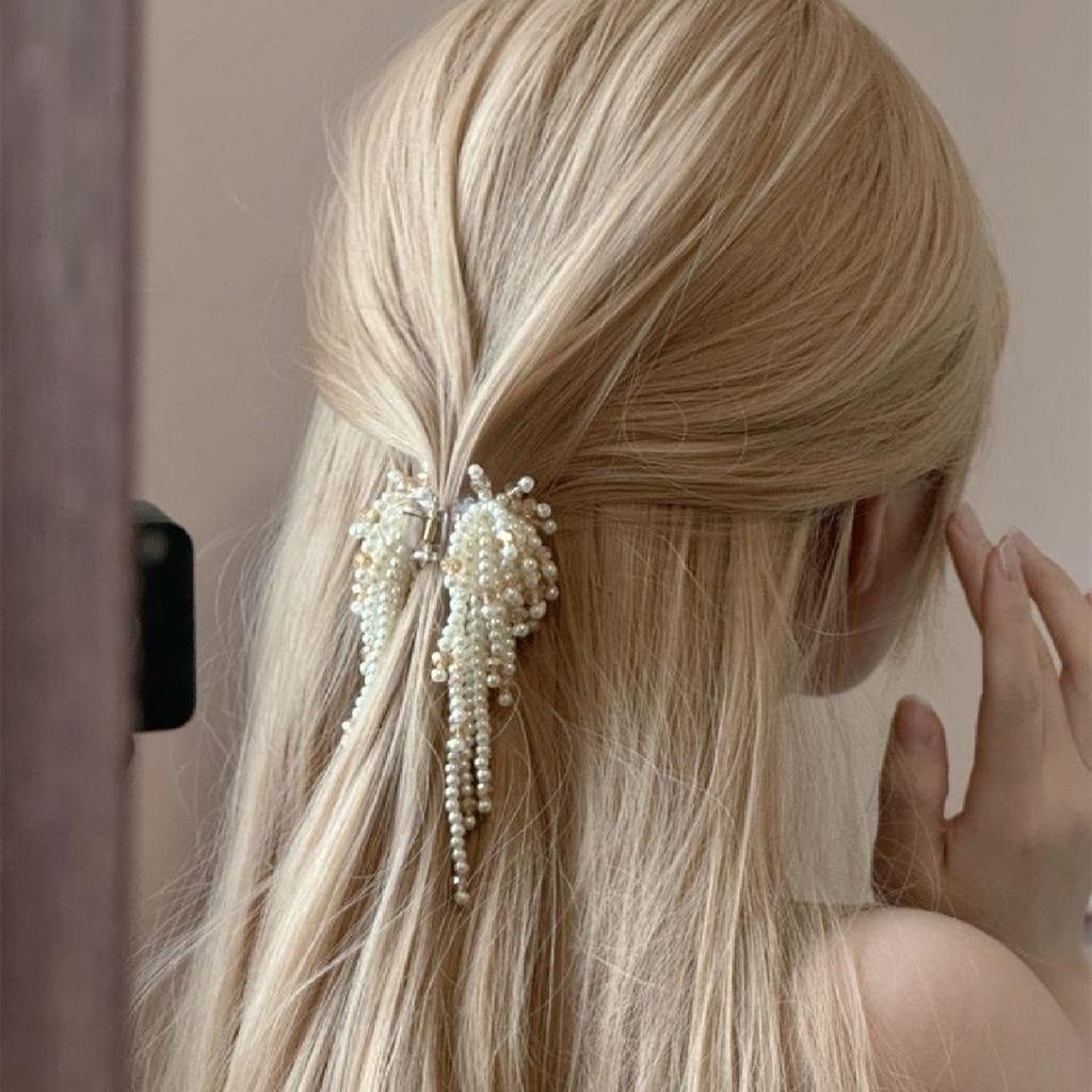 1PC Temperament, Beaded, Fringe, Hair Clips, Back of the Head, New, Half-Updo, Hair Accessories, High Ponytail