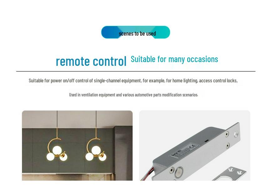 12V/24V Single Channel High-Power Remote Control Switch for 30A Relay Car Light.