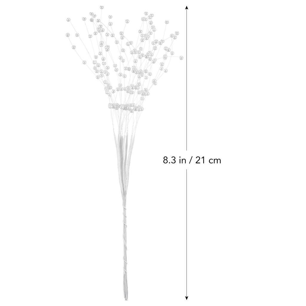 100 sztuk Sznur Pereł Beżowy 4 mm 23 cm Plastik ABS Dekoracja Weselnego Bukietu Ślubne Florystyczne Patyczki Akcesoria Imprezowe Środkowa Dekoracja