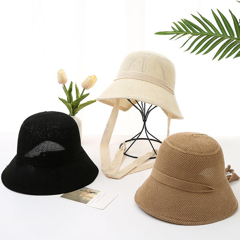 Women's Spring Summer Wide Brim Sun Hat With Ribbon Uv Protection Fishing Hat