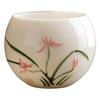 Hand Drawn Relief Sheep Fat Jade High End Ceramic Tea Cup Single Cup
