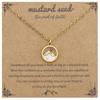 Mustard Seed Faith Pendant Necklace, Gold-Tone Stainless Steel, Silver Chain Christian Religious Jewelry Gift