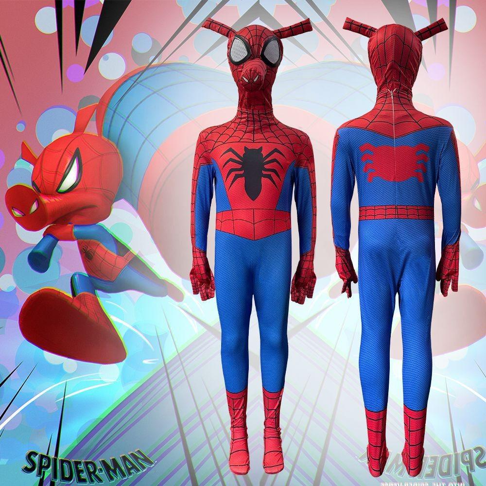 Spider Ham Hero Costume With Polyester Fabric For Cosplay And Halloween