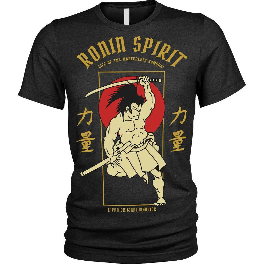 Japanese Ancient Hero Samurai Ronin Spirit New 100% Cotton Short Sleeve O-Neck T-shirt Casual Mens Top - Men's Summer Cotton ...