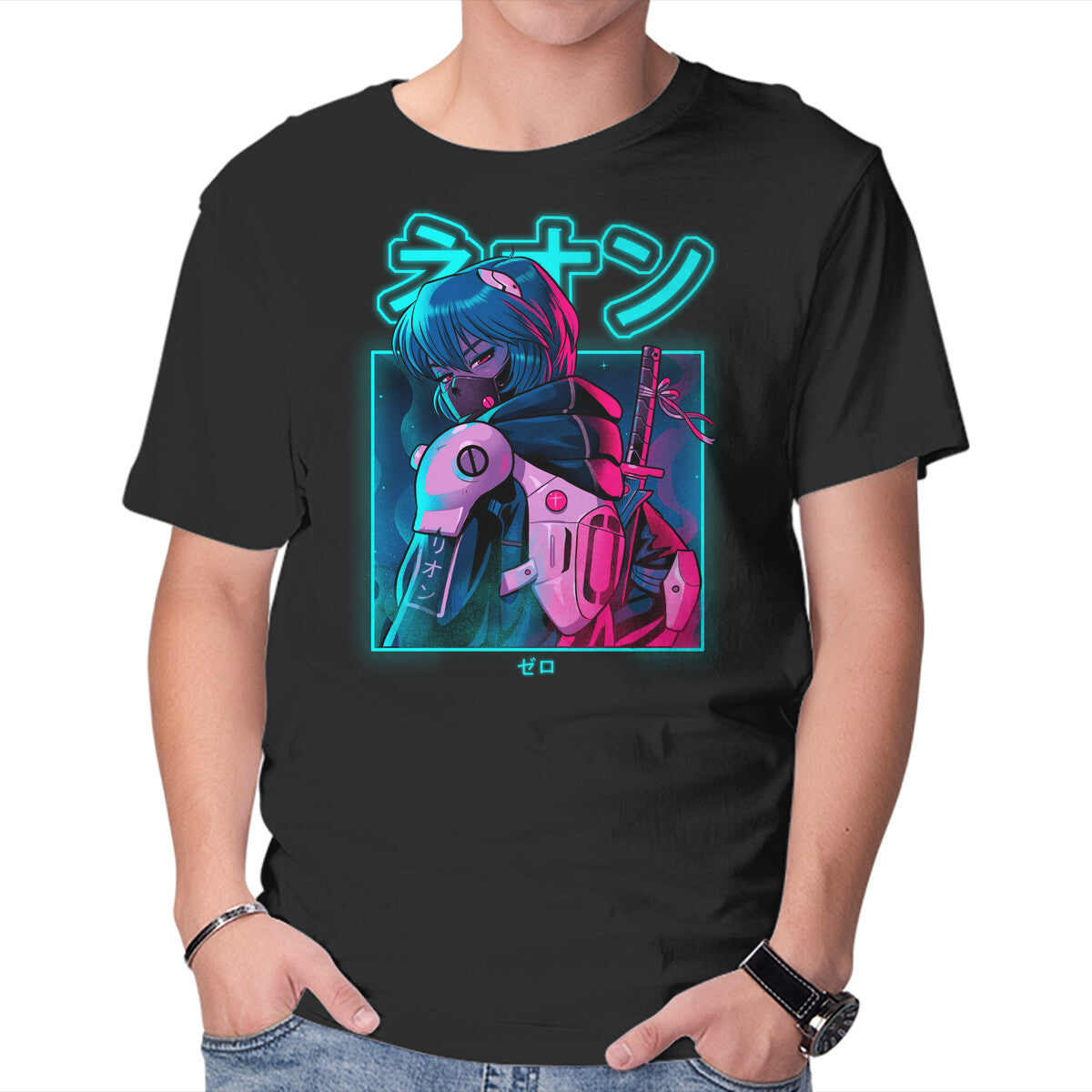 Unisex Crew Neck T-Shirt Neon Zero Graphic Short Sleeve Casual Tee M