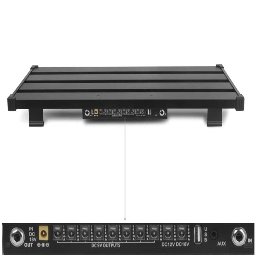 GOKKO Guitar Effector Board Pedal Board with Power Supply Detachable Durable and Durable Aluminum Alloy Ultra Light with Storage Bag (XL-650x300x65MM)