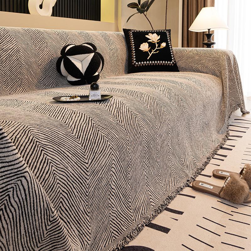 

Nordic Sofa Cover Slip-Resistant Striped Couch Cover, Removable Washable Stretchable Sofa Protector for 3-5 Seater, Luxury Simpl 90x90cm