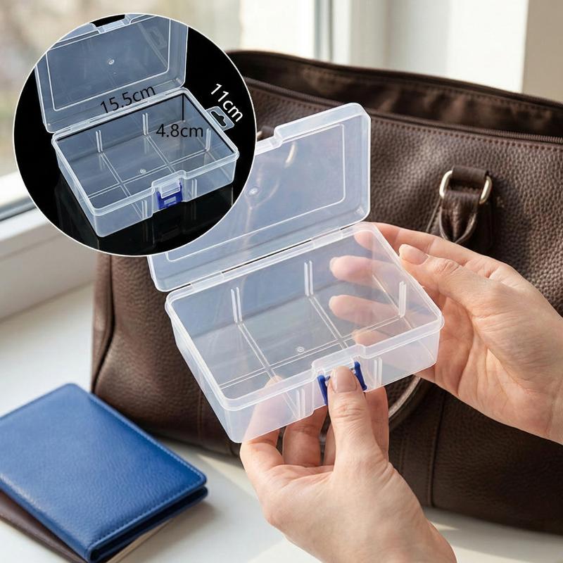 Plastic Box Rectangular Box Translucent Box Packing Box Storage Box Dustproof Jewelry Storage Case Container