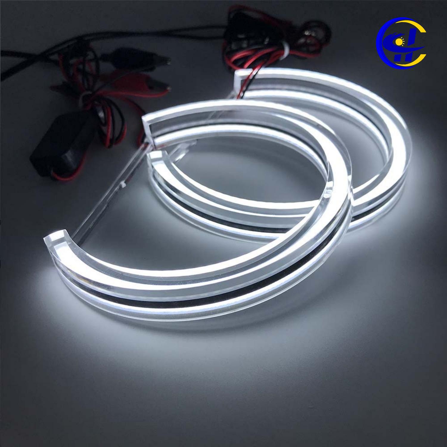 

E36 E38 E39 E46 LED Crystal Angel Eyes: 131mm & 146mm White Light 4x131 mm