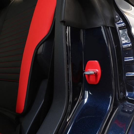 Red Door Lock Cover Buckle Decor Trim For Ford Bronco For F-150 F150 2021 2022