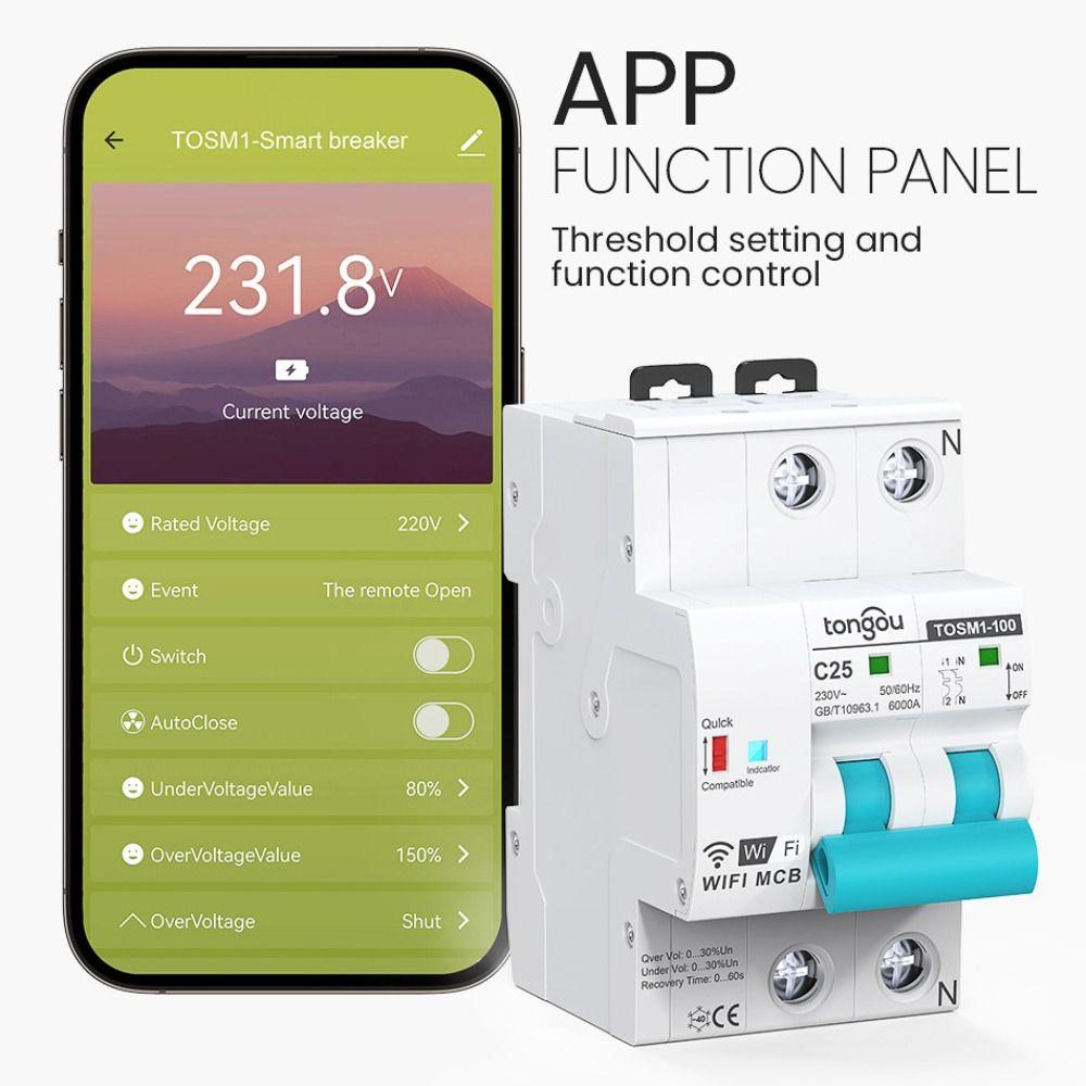 Over Voltage Protection WiFi Intelligent Circuit Breaker Smart Switch  Electrical Circuits