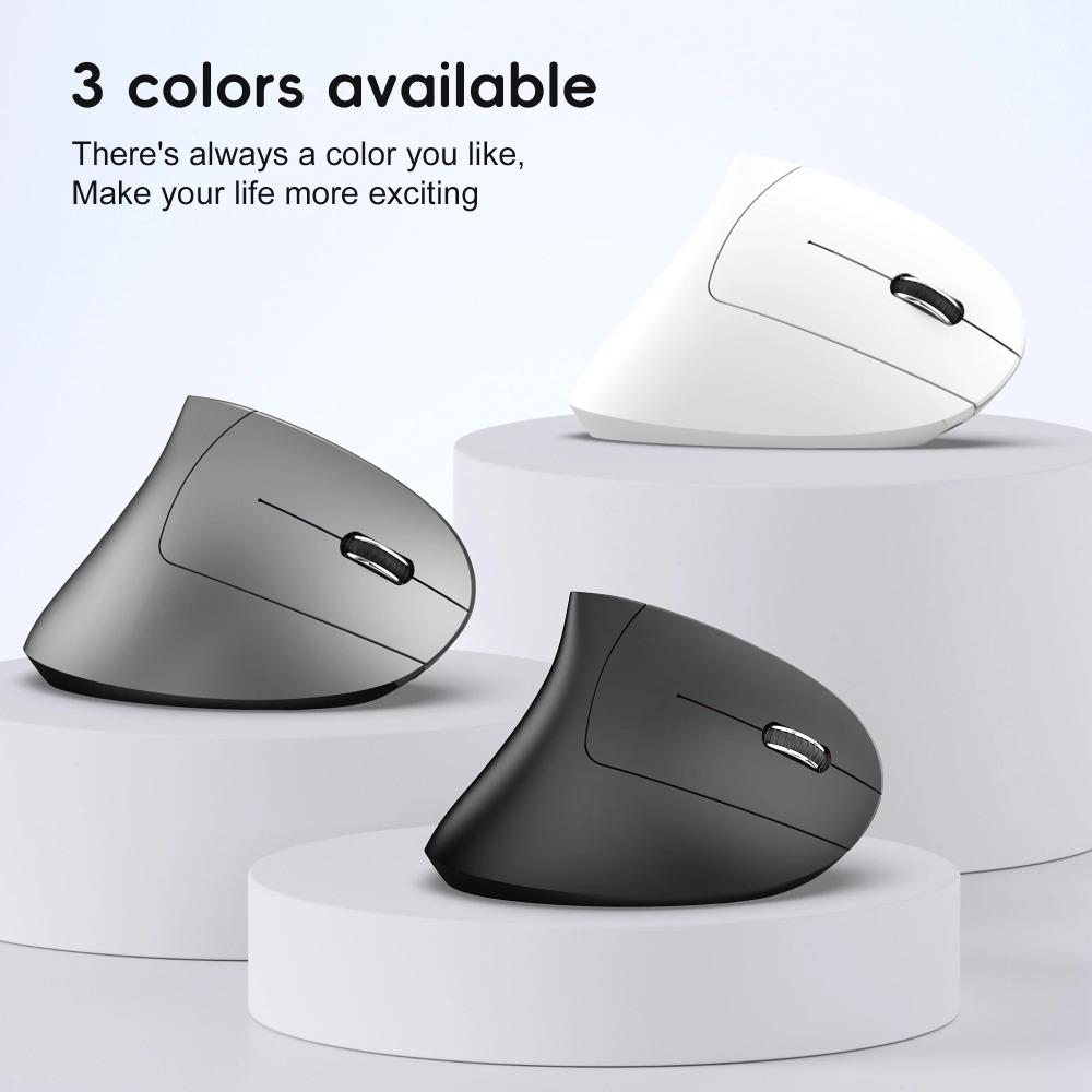 Yeni Çift Modlu Kablosuz Dikey Fare Bluetooth 5.1 Sessiz Ergonomik 6 Düğmeli Type‑C 2400DPI Ofis Dizüstü Bilgisayar İçin Fare Eli Sendromu Önleyici