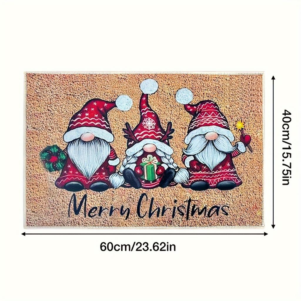 1 Piece of Christmas Welcome Door Mat, Soft and Washable, Indoor and Outdoor Entrance Mat, Absorbent and Fun Carpet