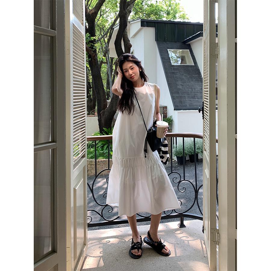 

Huang Zheng Women s Backless Sleeveless Ruffle Hem Dress - Fresh & Elegant Summer 2025 Style (Model 520360) One Size